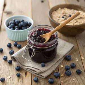 A delicious homemade blueberry compote recipe featuring fresh blueberries, sugar, lemon juice, and a hint of vanilla, creating a vibrant and versatile topping for breakfasts and desserts.